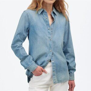 NWT Madewell Women's Sz XS Denim Classic Snap Button-Up Shirt Altoona Wash NU410